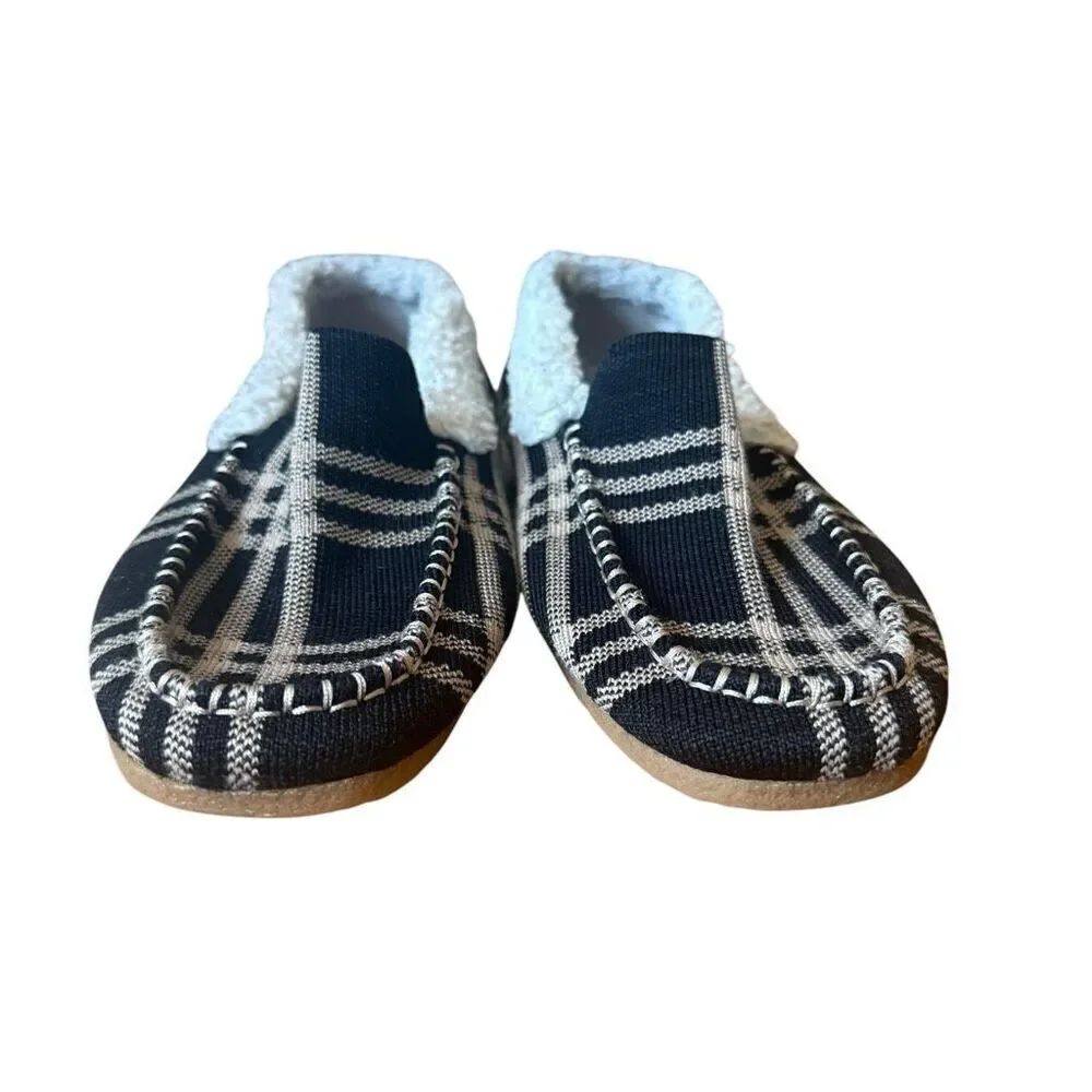 Rothy’s The Slipper Black and Camel Plaid Men’s Size 8